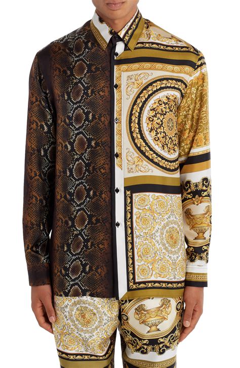 versace men's button up|More.